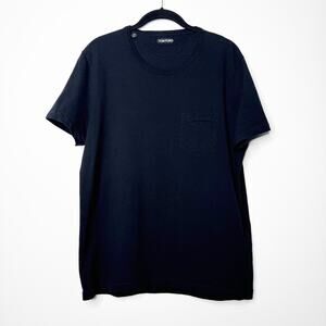 Tom Ford Black Pocket T Shirt Men’s 54 Italy Luxury Cotton Short Sleeve Tee